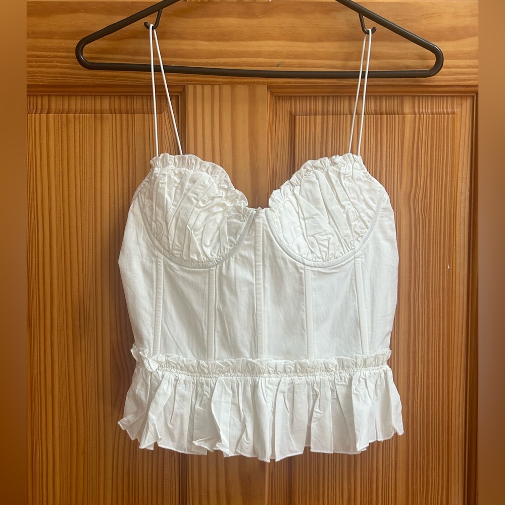 En Saison Ivory Ruffled Corset Top